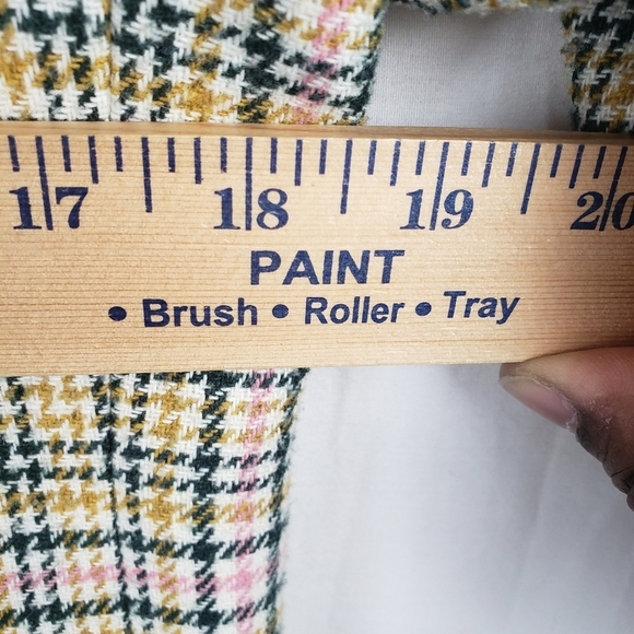 J.Crew Italian Wool Womens Green/Ivory Plaid Button Down Midi Length Coat Sz 2 - Picture 12 of 15